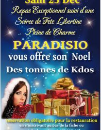 PARADISIO VOUS OFFRE VOTRE NOEL