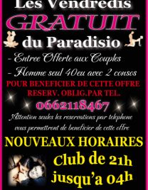 VENDREDI  C R A Z Y PARADISIO