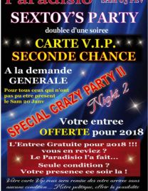 CRAZY NIGHT " VIP CARD" SECONDE CHANCE