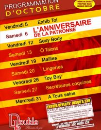 Vos soirées en Octobre au Double Je